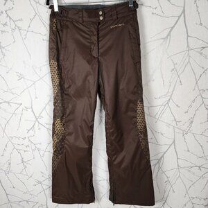 Columbia Brown Geometric Panel Y2K  Waterproof Convert Snow Pants